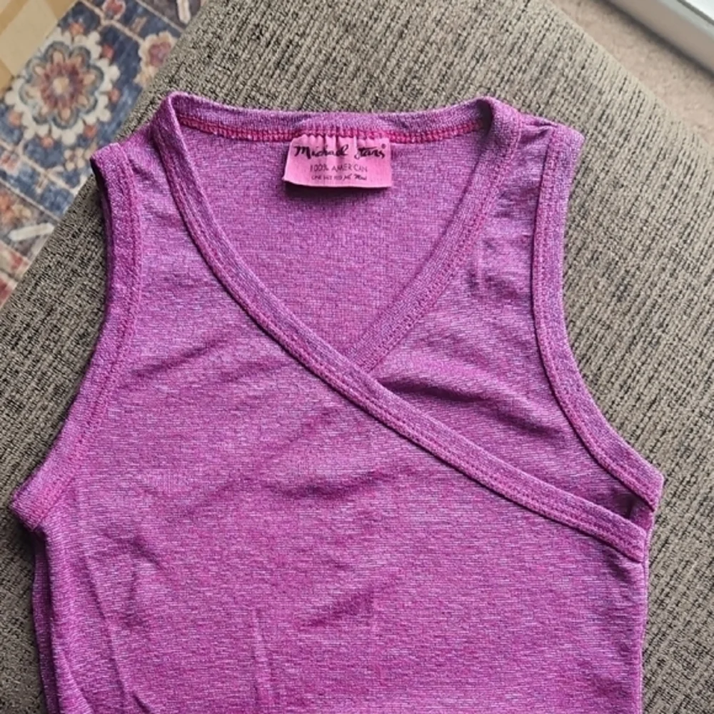 Michael Stars‎ Purple Metallic Stretch Tank OSFM - Picture 5 of 6